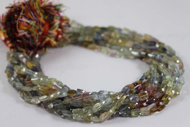 Multi Sapphire Faceted Chicklet Beads Jindal Gems